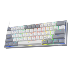 Redragon FIZZ K617 60% Mechanical Keyboard English & Arabic Keys White/Gray | K617-RGB